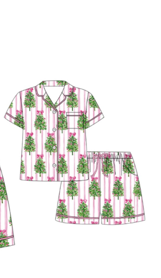 Girl's Christmas Tree Pajama set