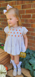 Oatmeal Gingham Print Pumpkin Bloomer Set & Dress