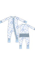 Toile ruffle zip up sleeper