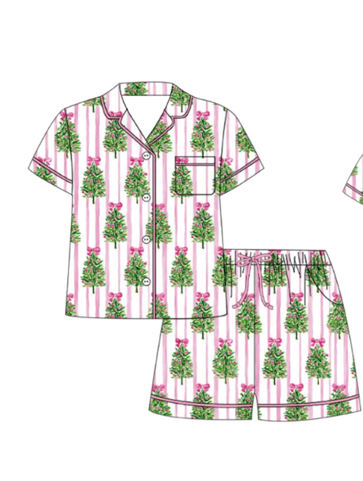 Women's Christmas Tree Pajama Set
